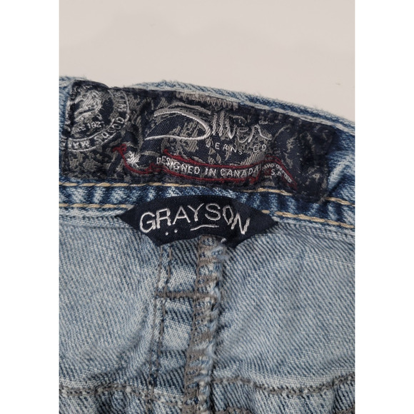 Silver Jeans Co Grayson Mens 36x32 Medium Wash Straight Leg Jeans Relaxed Fit - Picture 8 of 10